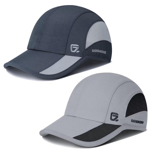 GADIEMKENSD Quick Drying Breathable Running Outdoor Hat Only, Dark grey,