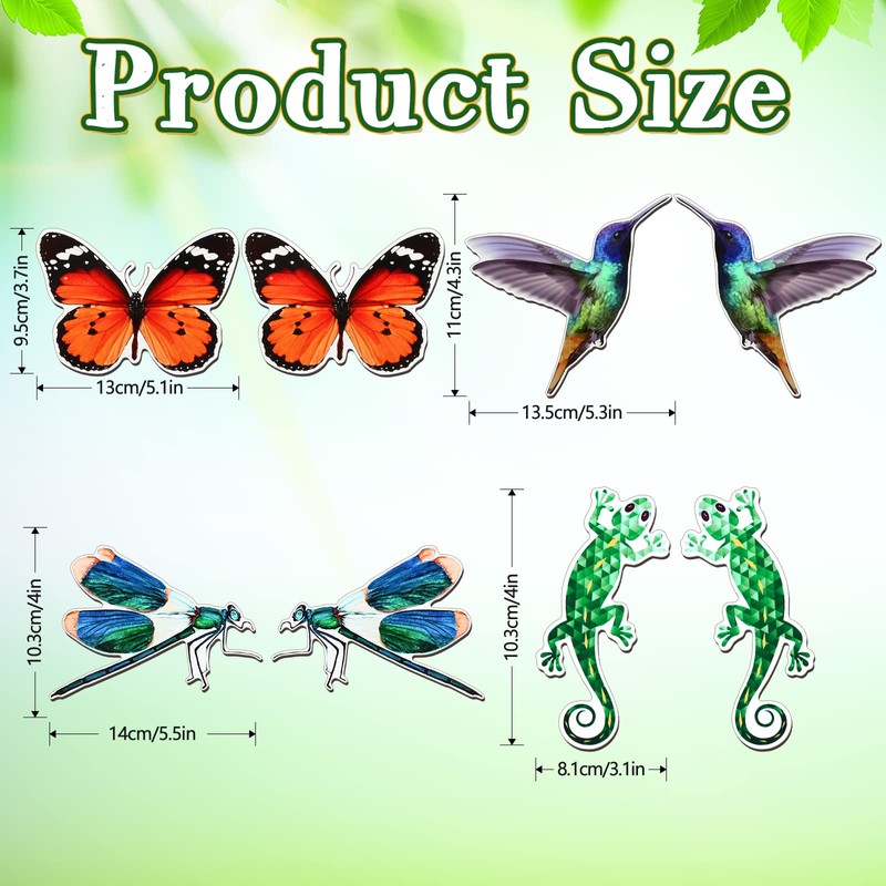 8 Pcs Screen Magnets Dragonfly Decorative Magnetic Flexible Double Sided