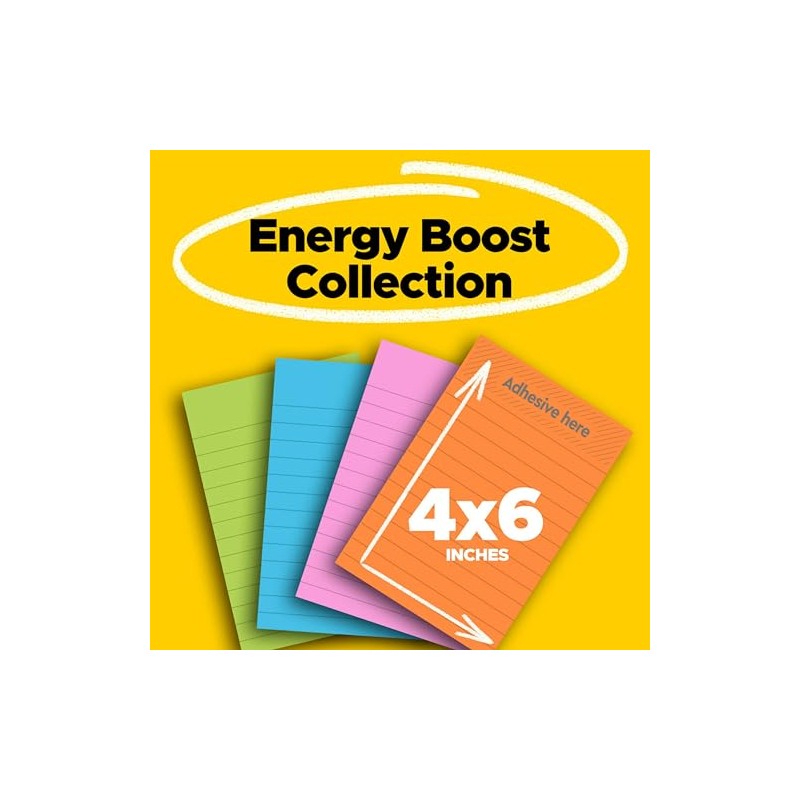 Post-it Super Sticky Notes, 4 in x 6 in, Rio