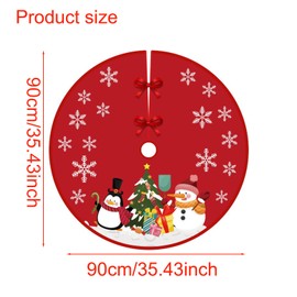 Hanwin Christmas Tree Skirt 90cm, Red Christmas Tree Mat, Xmas Tree Skirts For Christmas Tree Decoration