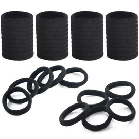 SCIOLTO Hair Elastic Black Thick Hair Clip, No Knot, Hair Accessories, Simple, Casual, Stylish, Men's, Women's, (Set of 50)