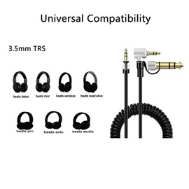 Xivip 3.5mm to 3.5mm / 6.5mm Replacement Aux Auxiliary Audio Cable Headphone Extension Cord Compatible with Monster Solo Pro Detox Headphones (Black)