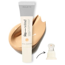HALEYS Re-wind Blurring Full Coverage Concealer (Medium - Warm), Brighten, Reduce redness, dark circles and fine lines, Non-Caking, Longwear, Nourishes, Lightweight, Soft-Matte Finish, Vegan + CF