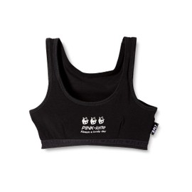 Pinkrate STEP1 371381183 Girls' Sports Bra, Soft Padding, Half Top,, Black