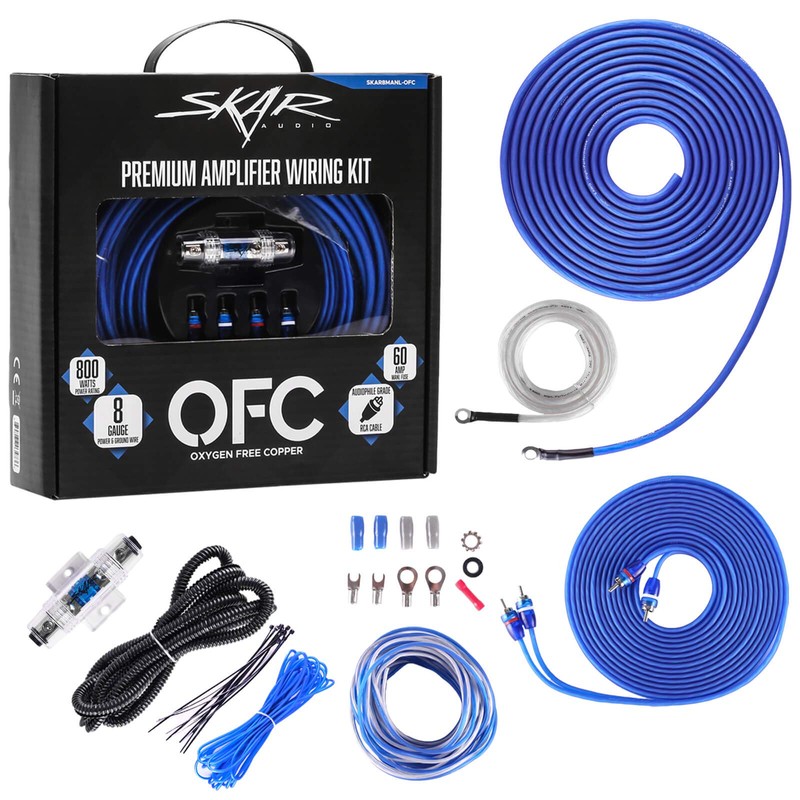 Skar Audio 8 Gauge OFC Complete Amplifier Installation Wiring Kit,