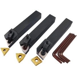 CK-CNC 3Pcs Indexable Carbide Turning Tool Holder Inserts Set For Metalworking 16Mm
