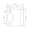 Round Corner Extended Lip Strike, 2-1/4" x 1-3/4", (2-1/4" Overall