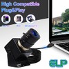 ELP Cámara USB 4K con micrófono Zoom manual Cámara web