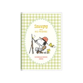Sunstar Stationery S2958139 Snoopy Notebook, Monthly B6, Gingham Check
