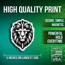 Lion Face Mandala Magnets - Lion Head Design - Inspirational Magnets for Home Decor - Animal Art Magnets- 2 Pack - Made in USA - PLDFMAG3166