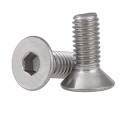 PZRT 12pcs Hexagon Hex Socket Countersunk Screw Stainless Steel A2-70 Flat Head Screw Allen Bolts M6x12, Silver Tone