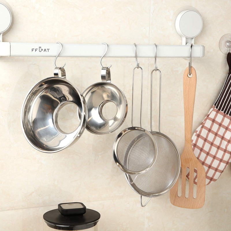 4 Pieces Stainless Steel Funnels with Fine Mesh Strainer, Household