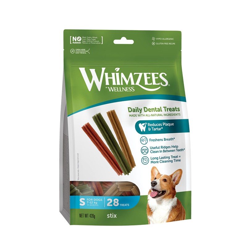 WHIMZEES WHIMZEES By Wellness Stix, Dog Dental Sticks, 28 Pieces,