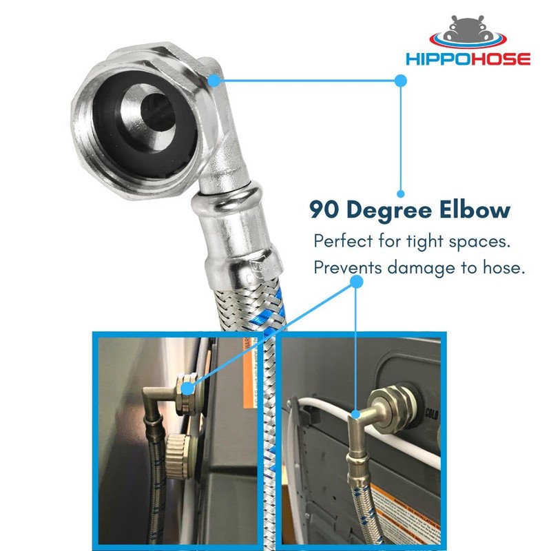 Washing Machine Hoses (10FT) - 90° Elbow - OCTAGON Connections