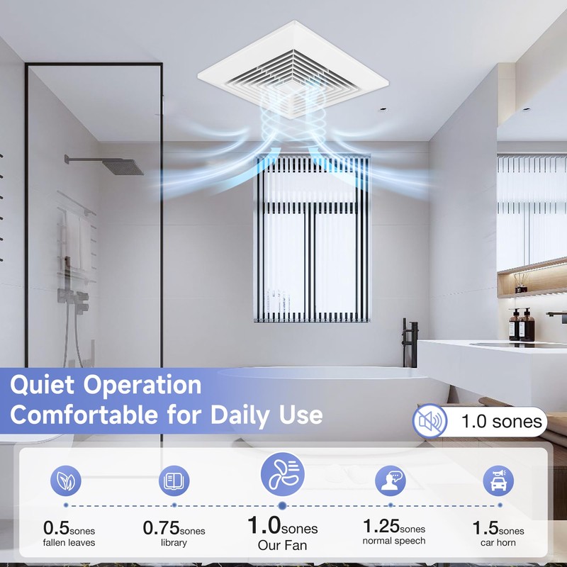 Fanspex Bathroom Ceiling Exhaust Fan, Household Bath Vent Ventilation Fan