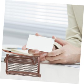 FUNOMOCYA Rose Gold Desktop Organizer Set Multifunctional Storage for Pens Notes and Business Cards Stylish and Metal Design for Office and Study Use