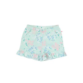 RuffleButts Toddler & Girls Knit Cotton Blend Ruffle Trim Shorts - Mint Meadow, 5