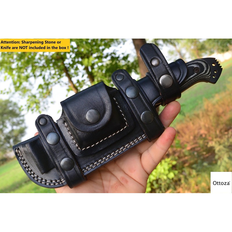 Ottoza TOP Grain Leather Knife Sheaths for Fixed Blade Knives,