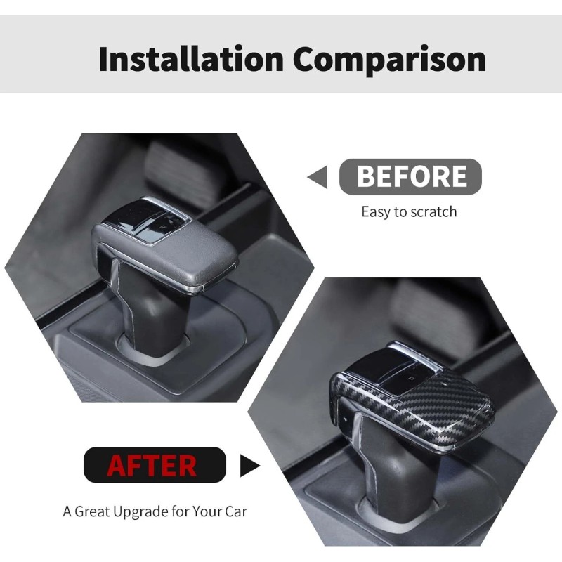 CheroCar Carbon Fiber Gear Shift Knob Cover Trim Decorative For