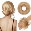 TESSHAIR Human Hair Messy Bun Hair Piece Scrunchie Women’s Hair