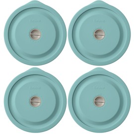 Replacement Lids for Pyrex 7200-PC 2 Cup, Silicone Round Storage Cover Lid for Anchor Hocking Glass Bowl 4 Pack with Date Mark