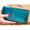 Zazaland Women's Long Wallet, Multi-functional, Leather, Cover, Button, Coin Purse,