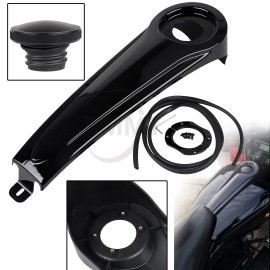 Unbranded Gloss Black Dash Fuel Console Gas Tank Cap Cover For Harley Electra Road Glide