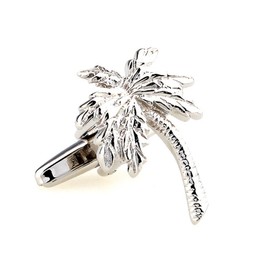 MRCUFF Palm Tree Island Pair Cufflinks in a Presentation Gift Box & Polishing Cloth