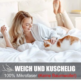 Soifox Red Bed Linen 135 x 200 cm, White, Microfibre Bedding Sets, Non-Iron and Wrinkle-Free, with Zip, 1 Duvet Cover 135 x 200 cm + 1 Pillowcase 80 x 80 cm