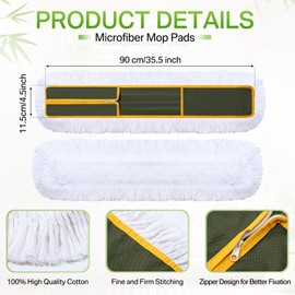 Maxdot 3 Pack 36 Inch Dust Mop Replacement Head for Floor Cleaning, Large Commercial Microfiber Industrial Commercial Heavy Duty Mop Head Refills Sweeper Replacement Janitorial Suppliy for Hardwood