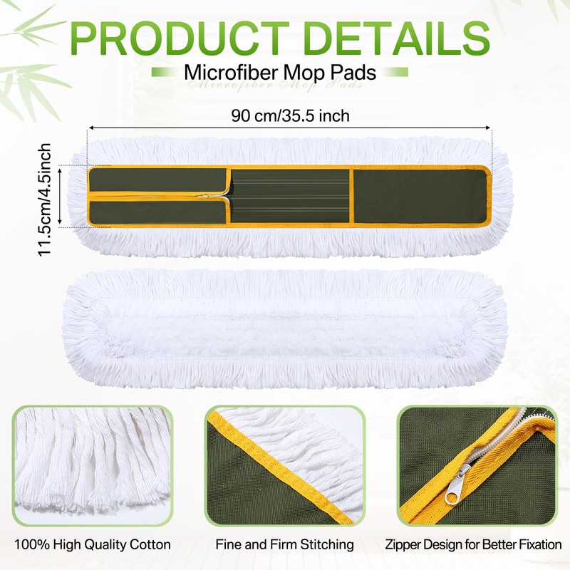 Maxdot 3 Pack 36 Inch Dust Mop Replacement Head for
