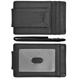 kinzd Money Clip, Front Pocket Wallet,Leather RFID Blocking Strong Magnet thin Wallet, A Litch Pattern Black, One Size