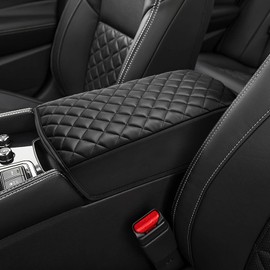 KBH Center Console Armrest Cover for 2016-2024 Nissan Maxima Accessories, Middle Console Foam Pad Protector, Vinyl Leather Trim, Anti-Scratch, Black