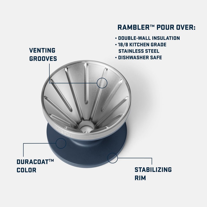 YETI Pour Over Coffee Maker Accessory Ramblers, Designed for Perfect