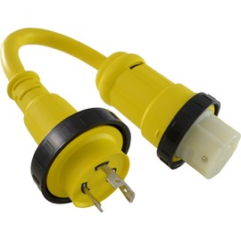 Conntek Marine Shore Pigtail Adapter Cord 30 Amp Shore Male Plug to 50 Amp 125 Volt Shore Female Connector