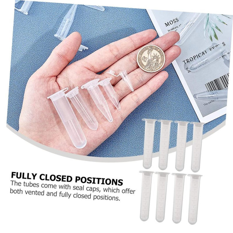 CATIEBYE 200pcs 10ml Plastic Centrifuge Tubes with for Scientific Experiments