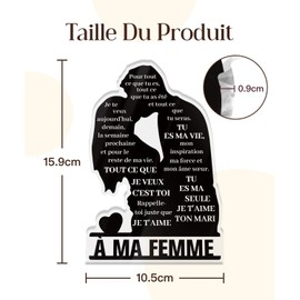 Putuo Decor - Dekoration aus Acryl für Damen – romantische Botschaft in Silhouette – emotionales Geschenk von Ehemann an die Ehefrau