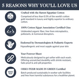 Sweave 100% Egyptian Cotton Percale Sheets Split King Size - Genuine Luxurious 400 Thread Count - Naturally Crisp, Breathable, Skin-Friendly & Cooling - Softer After Each Wash -Oeko-TEX Certified Giza