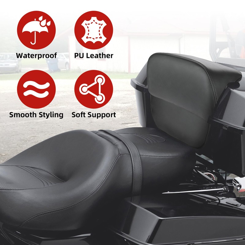 Sresk Chopped Tour Pack Backrest Pad, Trunk Backrest Pads Fit
