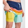 MaaMgic Mens 2 in 1 Swimming Shorts 4 Way Stretch