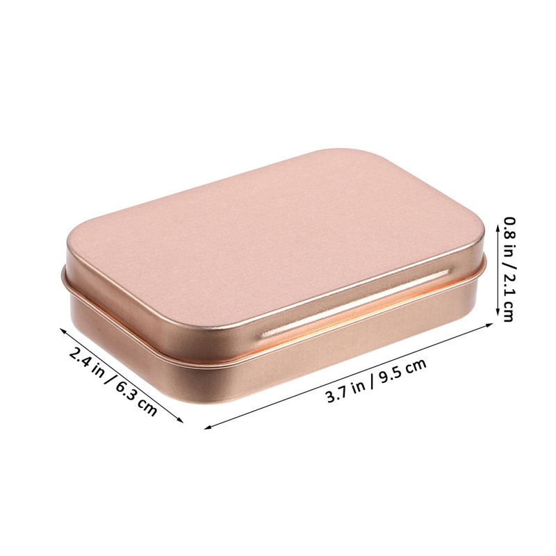 COHEALI Metal Rectangular Empty Hinged Tins: 5 Pack Mini Portable
