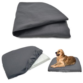 Dog Bed Cover Waterproof Replacement Machine Washable Covers for Dog Bed Heavy Duty Scratch Resistant Mattress Protector Pet Bed 54x44 Inch Grey Cover Only
