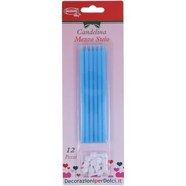 Candelina Mezzo Stelo Celeste 12 Pz