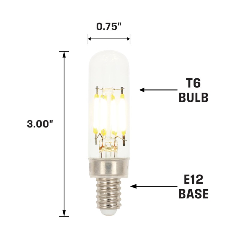 Westinghouse 5158100 2.5 Watt (25 Watt Equivalent) T6 Dimmable Clear