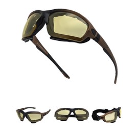 SOL PRO Powersport Sunglasses, Motorcycle Riding Safety Goggles, Night Vision, Anti-Fog, Dust-Resistant, Wraparound, Fit Men Women, Mowing, Riding, Hunting