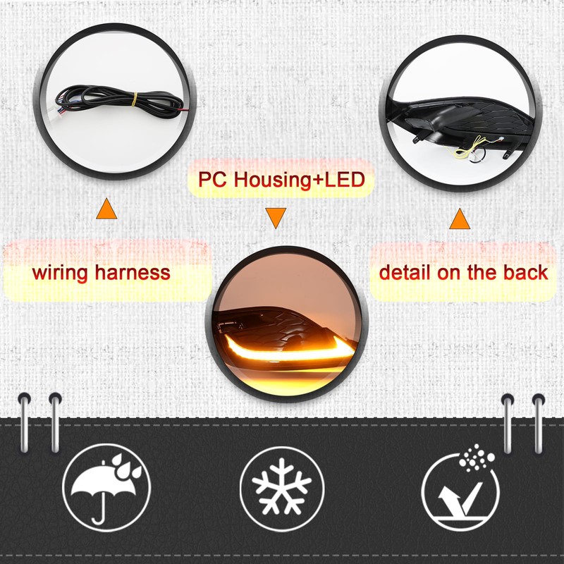 BINQIGOO LED Front Bumper Fog Light Switchback White Daytime Running
