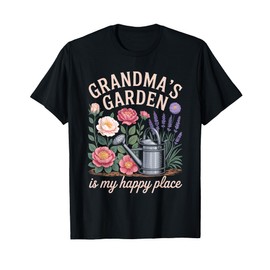 Grandma’s Garden Floral Watering Can Happy Grandmother Tee T-Shirt