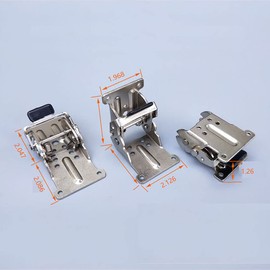 4 PCS Foldable Support Bracket -Self-Locking Hinge- Leg Fittings and Corner Brace- for Folding Legs -Folding Workbench- Fold Down Desk Extension in Kitchen (0-90-180 Degree,Silver)