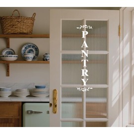Pantry Door Decal – White Vinyl Kitchen Sticker – Farmhouse Pantry Room Door Sign for Kitchen Wall or Glass, 27.5 x 6.6 Inch