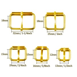 Swpeet 50 Pieces Bronze Multipurpose Metal Roller Buckles for Belts Bags Ring Hand DIY Accessories - 1/2", 5/8", 3/4", 2.5cm, 2.5cm, 2.5cm, Gold, Roller Buckles-Gold- 50